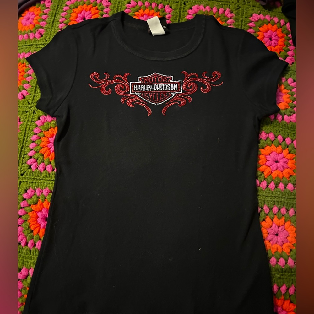 Harley-Davidson Black T-Shirt with Red Logo
